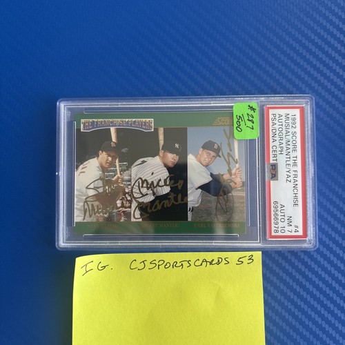 Mantle, Musial, Yastrzemski [Autograph] #4 1992 Score the Franchise card