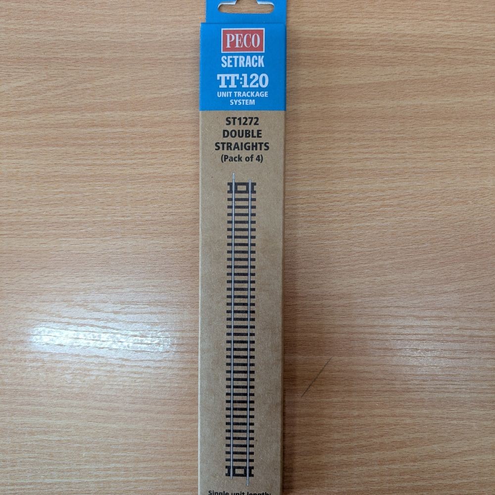Peco ST1272 Double Straights (Pack of 4) TT:120 Gauge