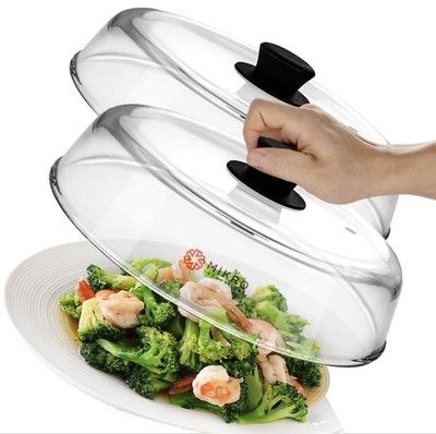 2 Pack Glass Microwave splatter covers for food plate - Sturdy Borosilicate g...