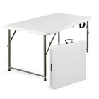 4Ft Camping Folding Table Portable 3 Adjustable Height Office Camping Picnic BBQ
