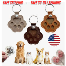 3 Pcs Paw Print Pet Hair  Keepsake Memorial Keychain, Store Pet Fur Gift for Pe