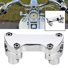 Chrome 1.7" Handlebar Risers w/ Top Clamp For Harley Dyna Fat Boy Softail V-Rod