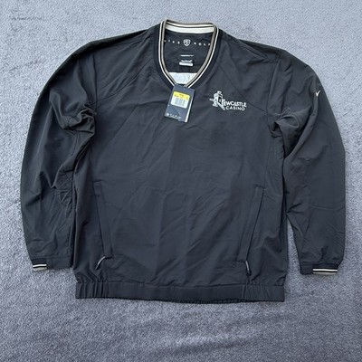 Nike Golf Newcastle Casino Oklahoma V Neck Pullover Windbreaker Small Black VGT