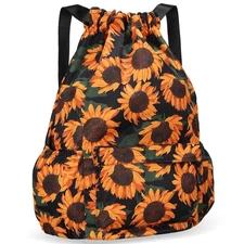 Drawstring Backpack for Women Drawstring Gym Bag Water Resistant Small Cinch ...