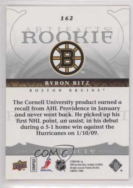 2009-10 Upper Deck Artifacts Rookie Silver /75 Byron Bitz #162 Rookie RC - Image 2 of 2