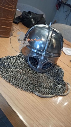 Elmetto vichingo Tjele frammento età vichinga frammento di ferro e bronzo elmo vichingo - Foto 6 di 6