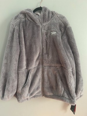 NWT Reebok Faux Fur Hoodie Jacket Size 3x Women's in Dove Gray