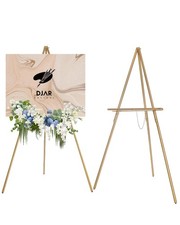 DJAR 63" Wooden Easel Stand for Sign, Dual-use Adjustable Height, Wood Floor ...
