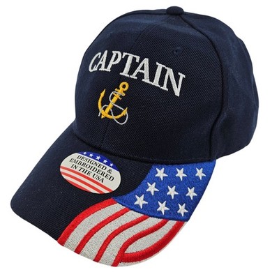 Captain Baseball Cap Navy Blau USA Flagge Design Einheitsgröße verstellbar