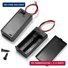  Pack of 2 2 AA Battery Holder with Switch, 2X 1.5V AA Battery Holder Case with