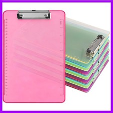 20 Pack Plastic Clipboards Bulk 8.5x11'', Clear Colored Clip Board