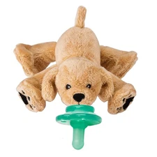 Retriever Paci-Plushies Pacifier Holder - Fits Most Pacifiers All Ages