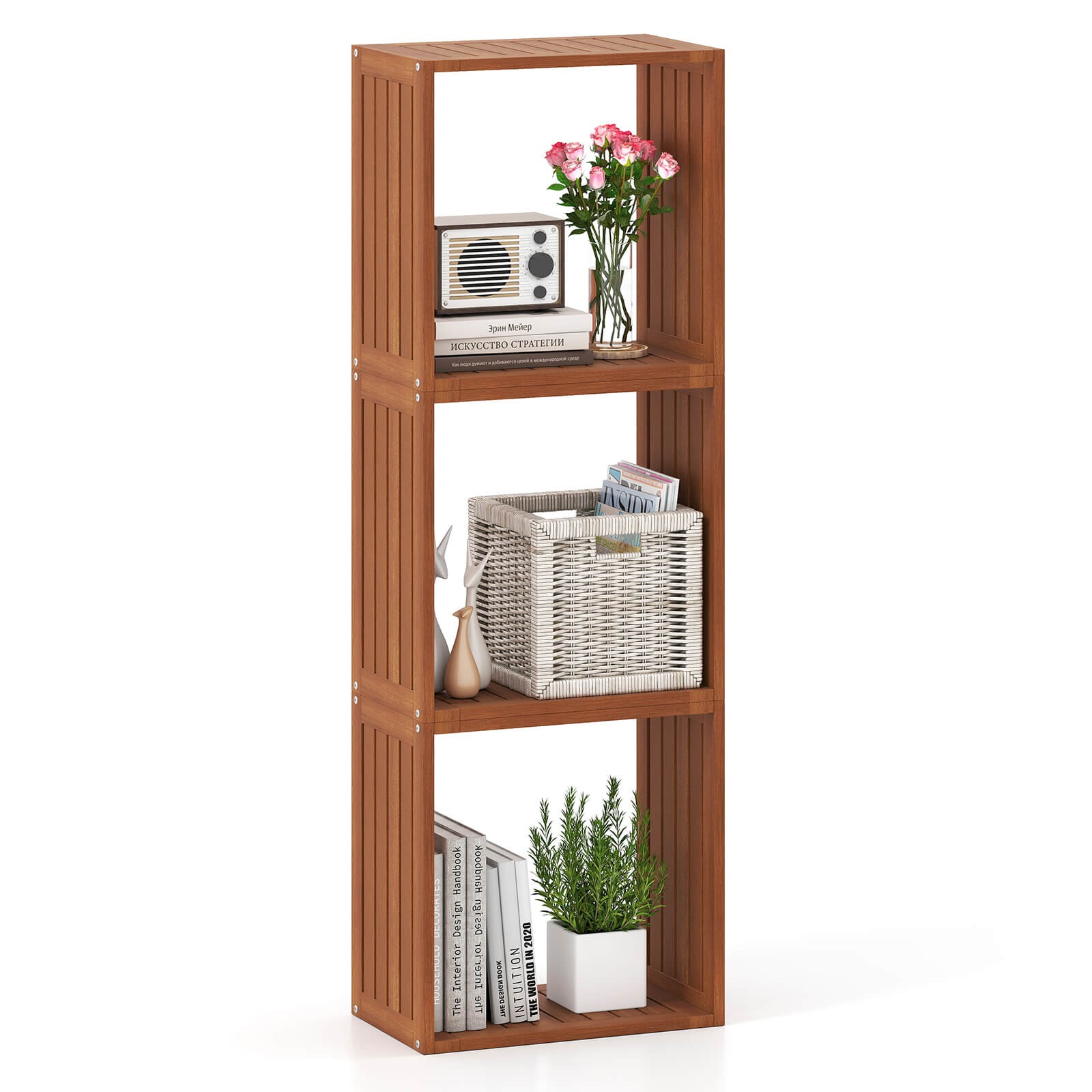 3 Cube Storage Organizers Stackable Bookcase Shelves for Sma