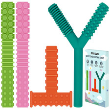 4 Pack Sensory Chew Toys Silicone Chewy Tubes  Oral Motor Tools for Kids
