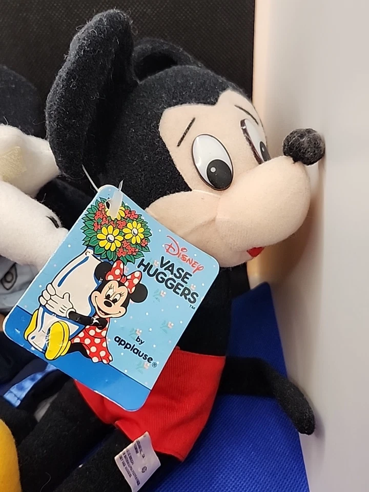 Lote De 3 Mini Bolsa De Frijoles De Peluche Walt Disney Mickey Mouse Y Jarrón Abrazador Foto 4 de 4