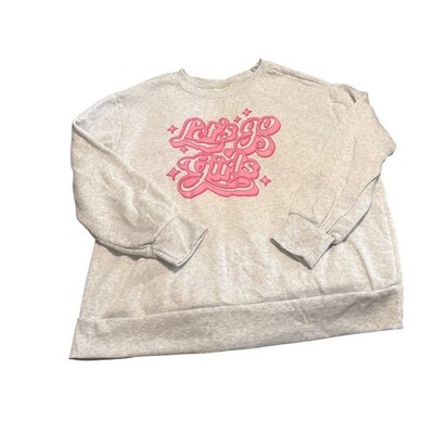 Bobbie Brooks Plus Size Let's Go Girls Graphic Sweatshirt Light Gray 2X
