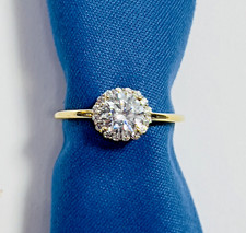 10K Solid Yellow Gold Designer Ladies Ring With CZ'S Size 7.25 Free Shipping