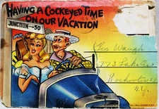 VACATION HUMOR COMIC SOUVENIR POSTCARD FOLDER OF 18 VIEWS VINTAGE 1948