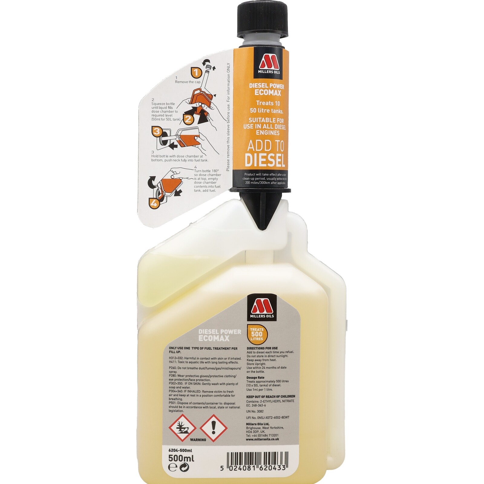 Millers Oils Diesel Power Fuel Additive Treatment Multishot