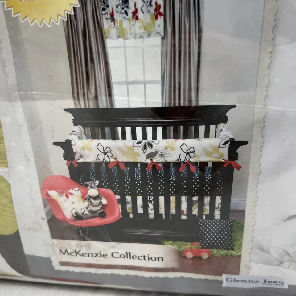 Conjunto de roupa de cama para berço Glenna Jean McKenzie 3 peças HTF novo em folha fora de produção - Imagem 4 de 4