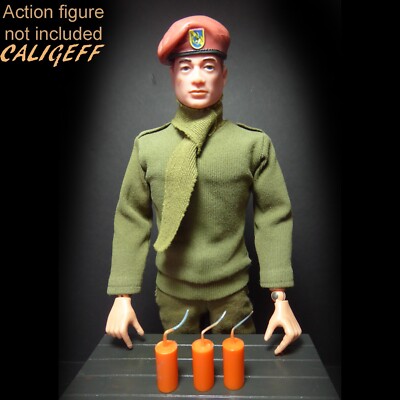 Vintage 1970 s Action Man / Geyper Man ~ Set of 3 Late Issue TNT Sticks ~ GI Joe