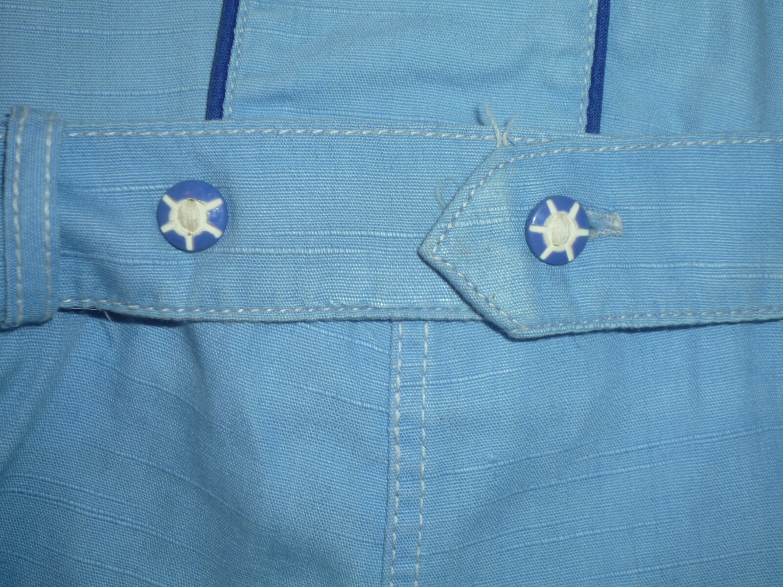 Vintage Baby Boy Diaper Set Outfit 3 Piece Blue w/ Wh… Gem