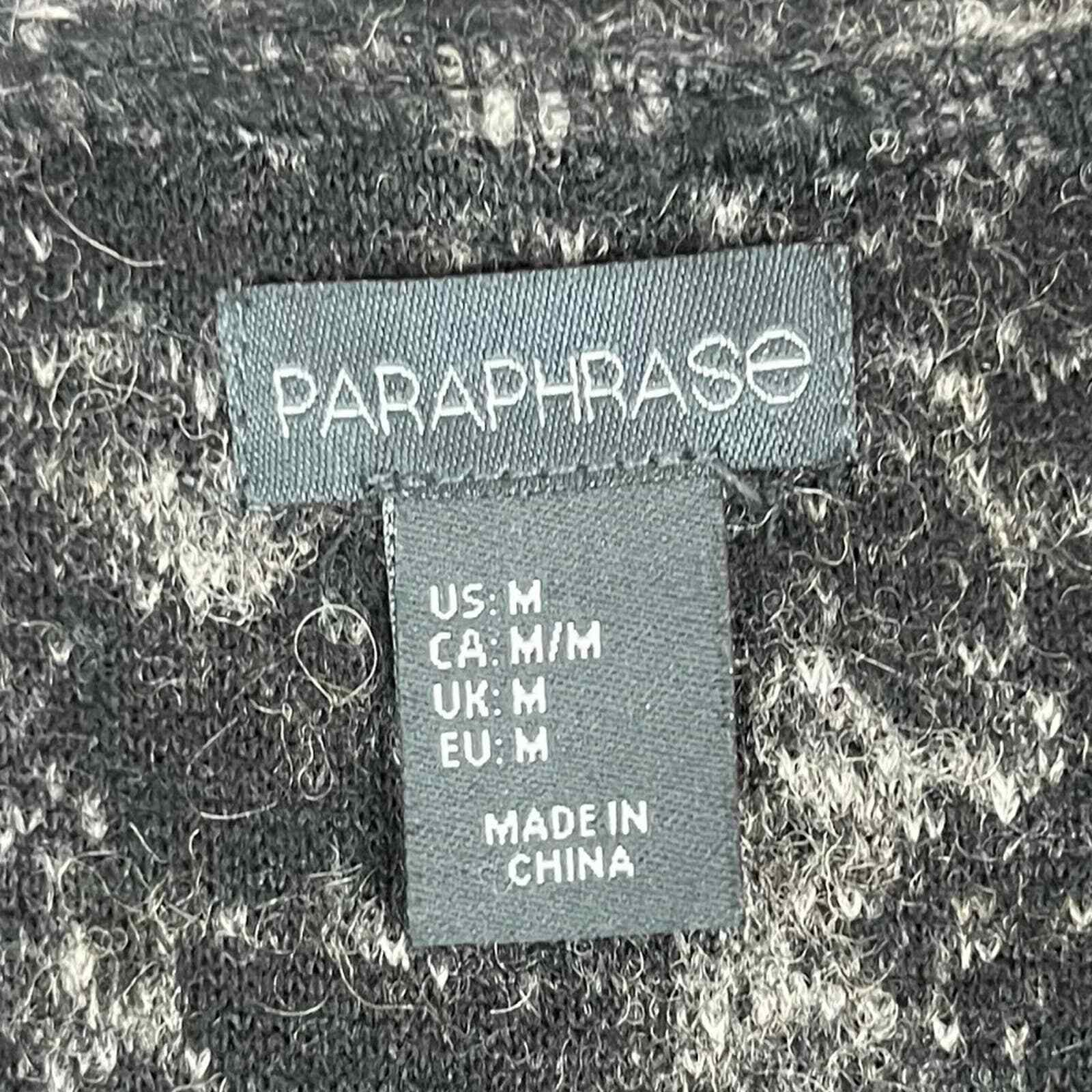 Paraphrase Wool Blend Coat Marbled Black White Gr… - image 9