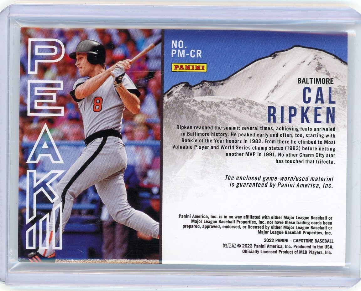 2022 Panini Capstone CAL RIPKEN Patch - Baltimore Orioles | eBay