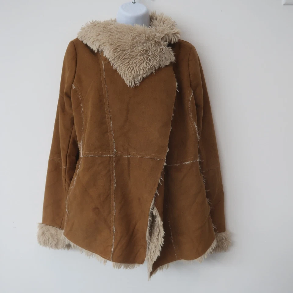 Chaqueta Penny Lane Coffee Shop para mujer imitación gamuza mediana polar boho festival Foto 3 de 4