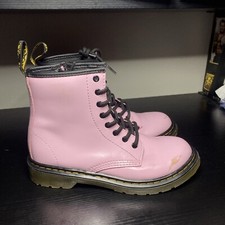 Doc Dr Martens Air Wair Boots Pastel Pink Patent Leather 1460 J Youth Size 3