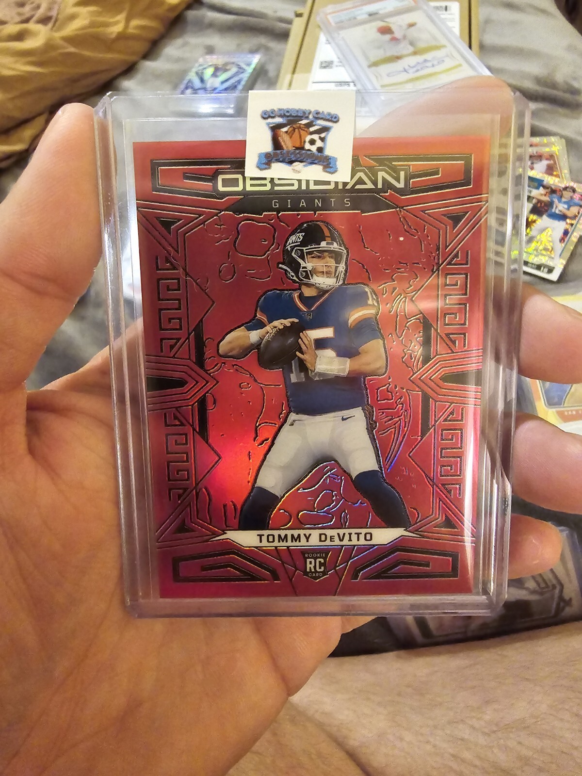 Tommy DeVito 2023 Panini Obsidian Red Flood Electric Etch Prizm Rookie RC /90