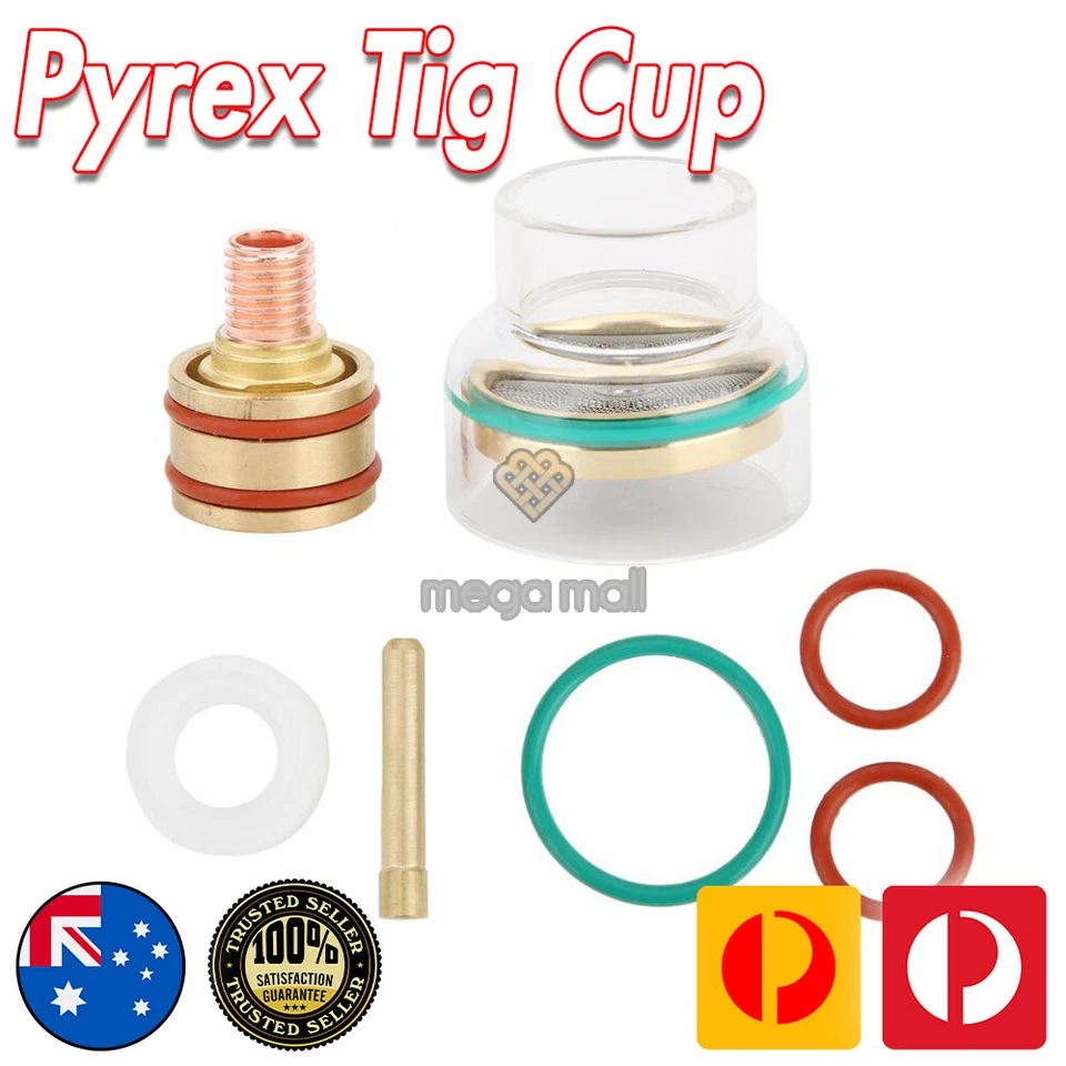 Pyrex Glass TIG Cup Kit - 2.4mm FUPA - WP 17 18 26 - FURICK Style BBW Titanium — 第 2/2 张图片