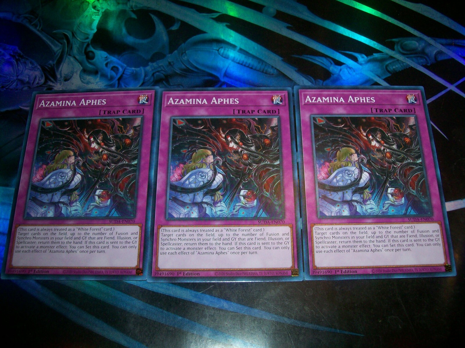 3x Azamina Aphes 1st Edition Common SUDA-EN070 Yu-Gi-Oh!
