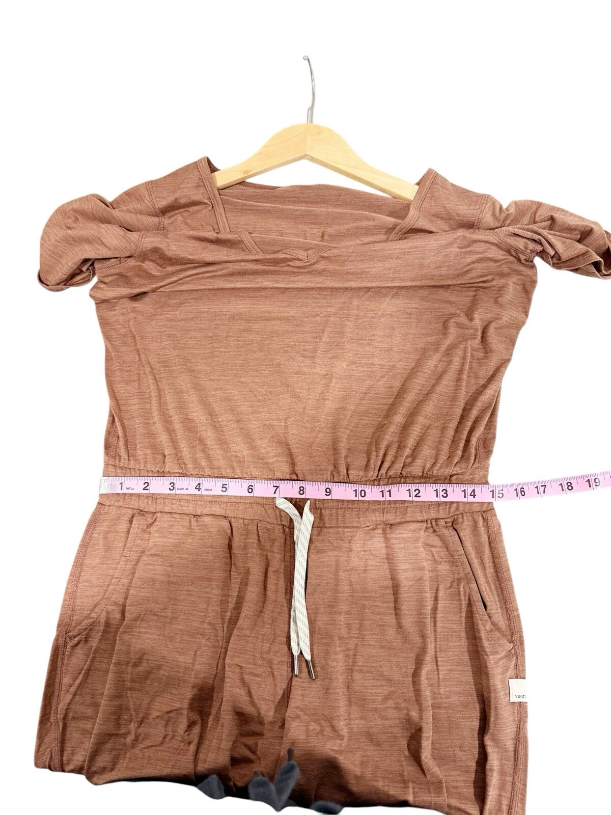 vuori all day jumpsuit terracotta heather short sleeve 