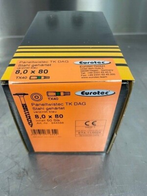 EUROTEC Paneltwist TK DAG 8x80 Tellerkopfschraube Schnellbauschraube Torx TX40