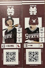 2023 Mississippi State Baseball Collectible Stubs (2 Pack) Kellum Clark NY Mets