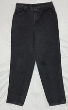 Gitano Jeans Black Tapered Leg High Rise 100% Cotton Denim Women's Sz. 16 Avg.