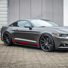 2x Red Universal Racing Sport Side Fender Skirt Stripe Vinyl Decal Sticker Auto