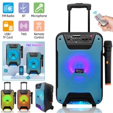 Portable Trolley Bluetooth Speaker PA System Stereo Heavy Bass Sound Karaoke Mic