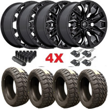 20 Fuel Rims Flame Offroad Tire 35125020 Black Milled Fit 1500 Sierra Silverdo 4