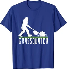 Funny Lawn Mowing Grassquatch Bigfoot Lawn Mowe Unisex T-Shirt
