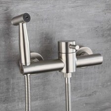 Douche Toilet Spray Hot Cold Mixer Valve with Hose Handheld Portable Brushed