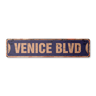 VENICE BLVD Vintage Street Sign Metal Plastic los angeles la beach california