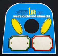 altes Flaschen-Etikett Sammelbilder Lift Limo Limonade 70er Jahre
