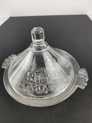 0800 EAPG VINTAGE WHEAT & BARLEY COVERED GLASS BUTTER DISH