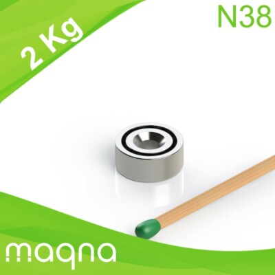 Topfmagnet mit Bohrung und Senkung, D=10 mm, H=4.5 mm, Bohrung 3 mm, Grade N38