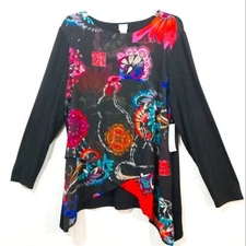 NWT Chicos floral Tulip hem tunic top 3