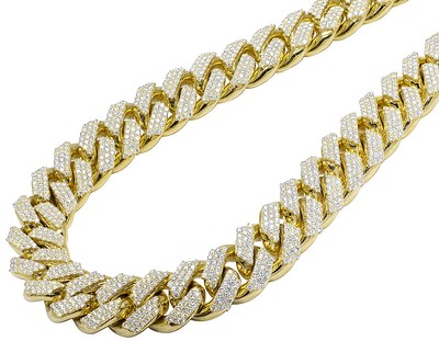 Real Diamond Prong Set Cuban chain 