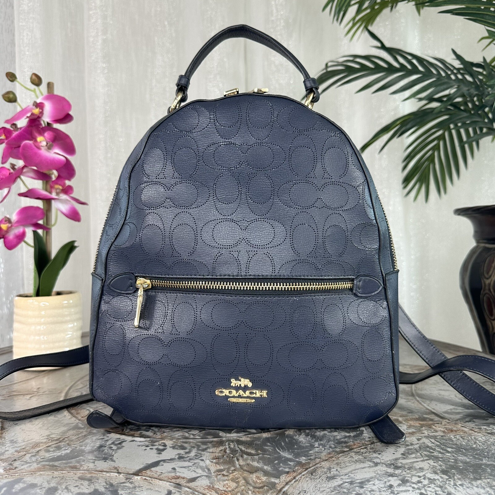 Coach Jordyn Backpack In Signature Leather 2322 Gold/… Gem