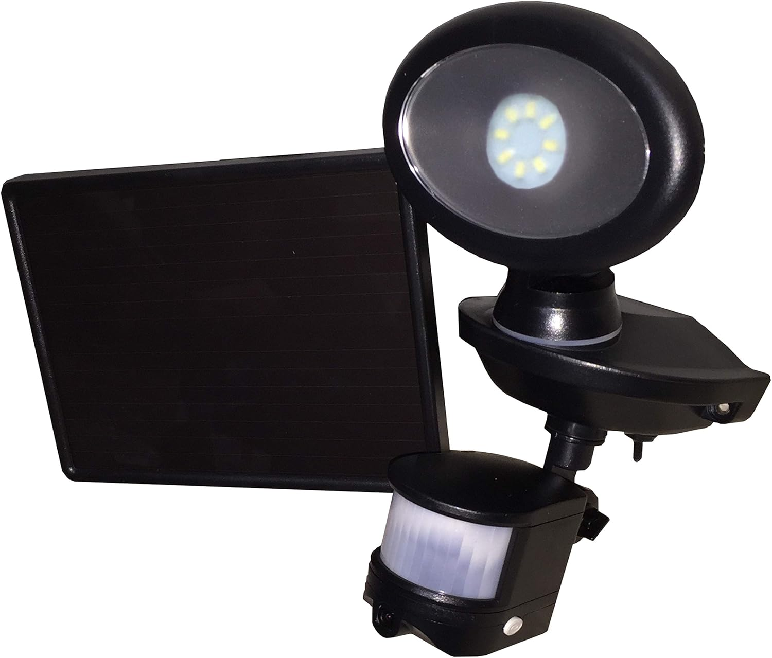 Black Solar-Powered Security Camera with Integrated Spotlight for Enhanced Video Monitoring